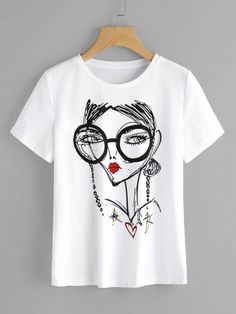 Woman With Glasses T shirt AF4M0