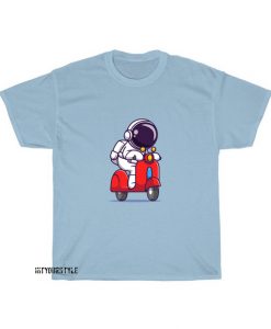 astronaut riding scooter T-shirt FD12D0