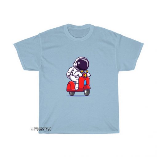 astronaut riding scooter T-shirt FD12D0