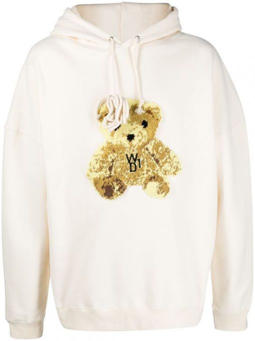 We11done teddy bear patch hoodie AG20F1