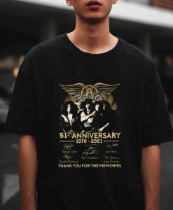 Aerosmith 51th Anniversary 1970-2021 Signatures T-Shirt