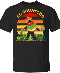 Vintage Retro El Squatcho Mexican Sasquatch Hide and Seek Taco Bigfoot T-Shirt