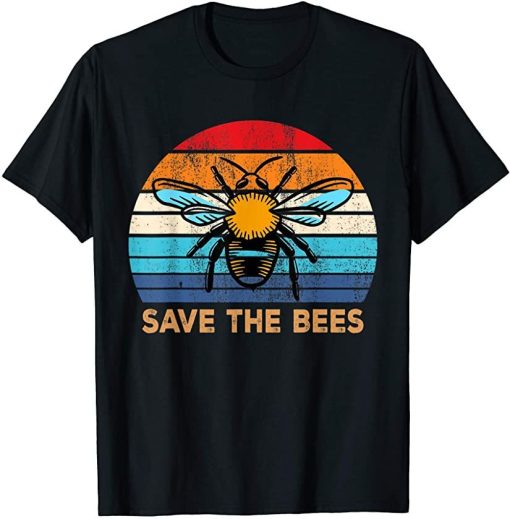 Save The Bees Retro Vintage Climate Change Earth Day T-Shirt AL28A2