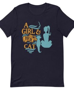 A Girl And Her Cat T-Shirt AL28M2