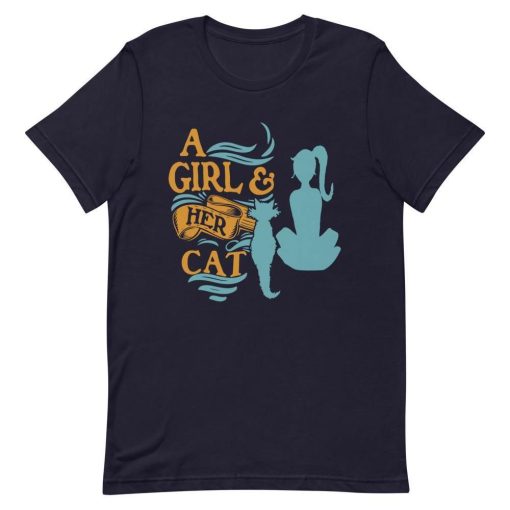 A Girl And Her Cat T-Shirt AL28M2