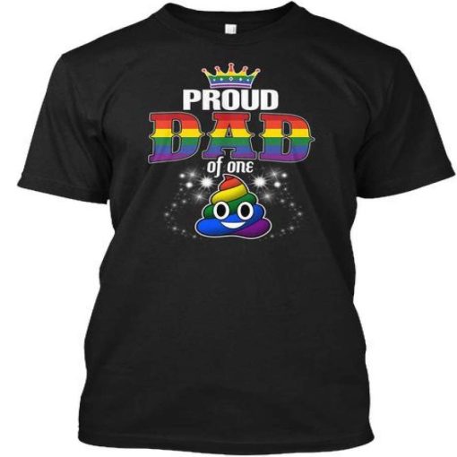 Proud Dad of One Poop Emoji LGBT T-Shirt AL13JN2