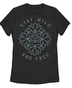 Stay Wild And Free Lotus Line Sketch T-Shirt AL29JL2