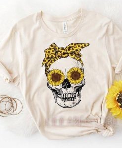 Sunflower Skull Bandana, T-Shirt AL22AG2