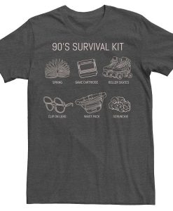 90s Survival Kit Collage Line Sketch T-Shirt AL
