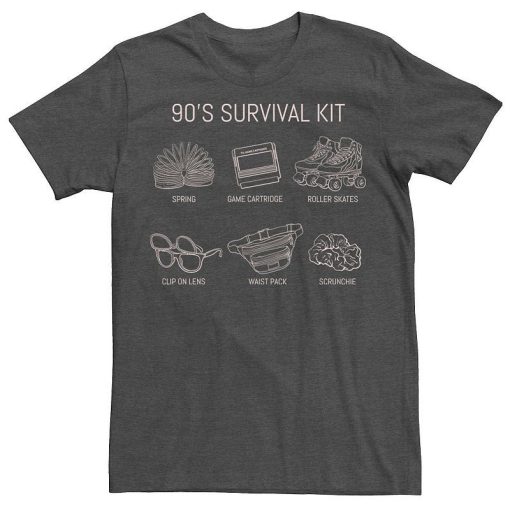 90s Survival Kit Collage Line Sketch T-Shirt AL