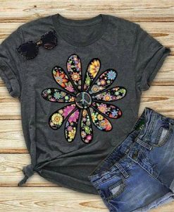 Hilltip Summer Colorful Daisy Petal T-Shirt AL