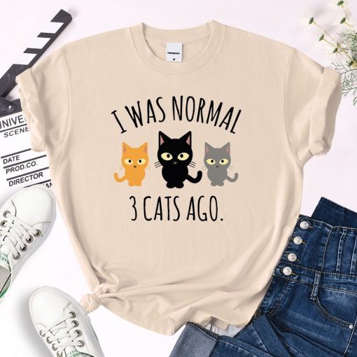I Was Normal 3 Cats Ago T-Shirt AL