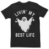 Livin' My Best Life Drinking Ghost Halloween T-Shirt AL
