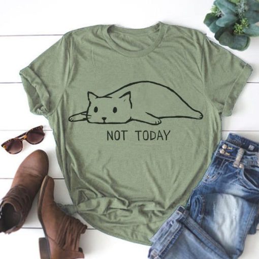 Not Today Shirt Cute Slack Cat T-Shirt AL
