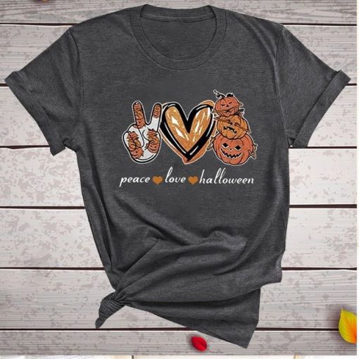 Peace Love Halloween Pumpkins T-Shirt AL