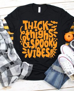 Thick Thighs And Spooky Vibes T-Shirt AL