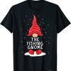 Funny The Fishing Gnome Christmas Pajamas Xmas Holiday T-Shirt AL