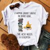 Cute Woman Cannt Survive Alone Goldfish And Books T-Shirt AL