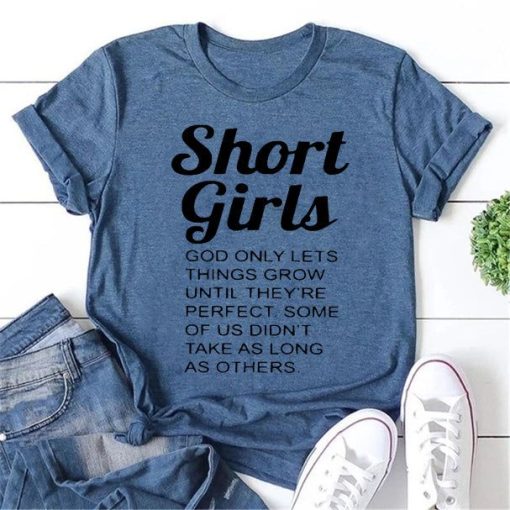 Shorts Girls Print Women Slogan T-Shirt AL10J3