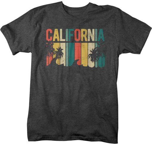 SoCal Palm Trees Typography Vintage Cali T-Shirt AL