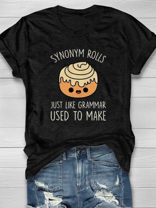 Synonym Rolls Teacher Print Short T-Shirt AL
